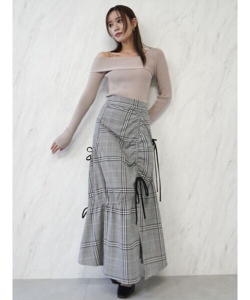 dazzlin（ダズリン）の「ギャザーリボンストリングマーメイド（スカート・レディース・チャコールグレー/ブラック/その他1・MEDIUM/SMALL/X-SMALL）」の18枚目の写真