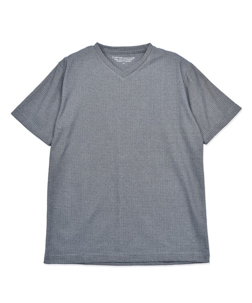 CUSTOM CULTURE（カスタムカルチャー）の「【Custom Culture】バスケットチェック COOLMAX VネックTシャツ（Tシャツ/カットソー・メンズ・ブラック系その他/ブラック・3/2）」の2枚目の写真