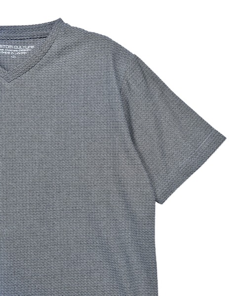 CUSTOM CULTURE（カスタムカルチャー）の「【Custom Culture】バスケットチェック COOLMAX VネックTシャツ（Tシャツ/カットソー・メンズ・ブラック系その他/ブラック・3/2）」の5枚目の写真