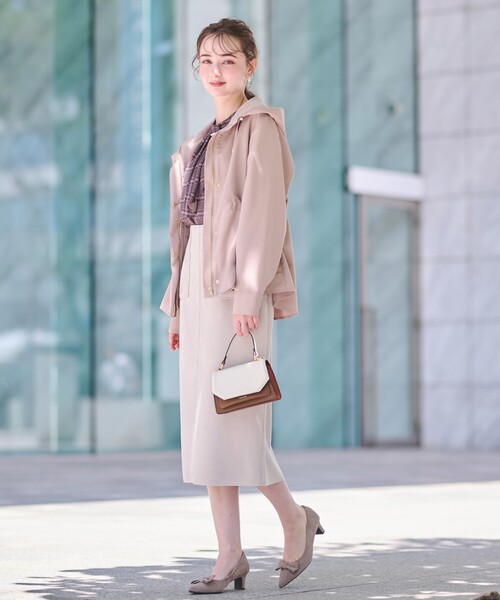 couture brooch（クチュールブローチ）の「◆【理想的な縦ライン・美脚効果】フェイクスエードダンボールスカート（スカート・レディース・ピンク系その他/チャコールグレー/ライトグレー・36/38/40/42）」の11枚目の写真