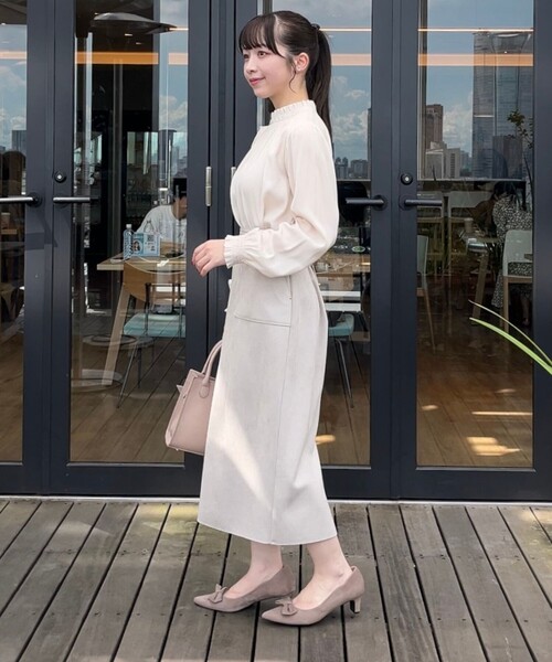 couture brooch（クチュールブローチ）の「◆【理想的な縦ライン・美脚効果】フェイクスエードダンボールスカート（スカート・レディース・ピンク系その他/チャコールグレー/ライトグレー・36/38/40/42）」の13枚目の写真