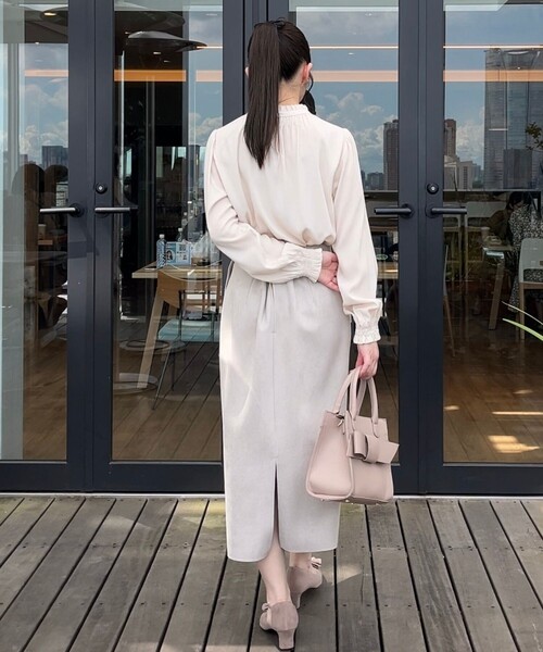 couture brooch（クチュールブローチ）の「◆【理想的な縦ライン・美脚効果】フェイクスエードダンボールスカート（スカート・レディース・ピンク系その他/チャコールグレー/ライトグレー・36/38/40/42）」の14枚目の写真