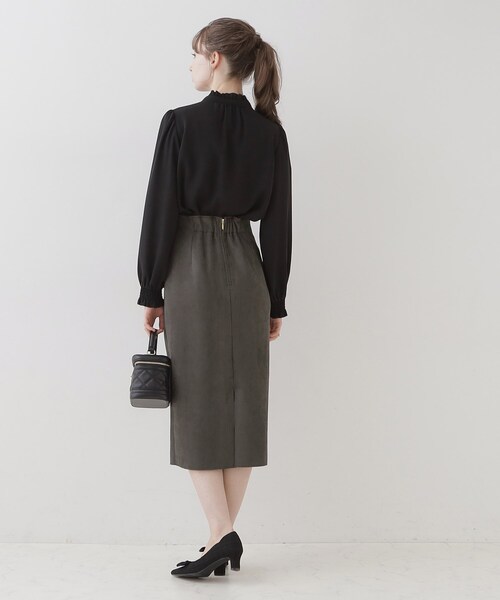 couture brooch（クチュールブローチ）の「◆【理想的な縦ライン・美脚効果】フェイクスエードダンボールスカート（スカート・レディース・ピンク系その他/チャコールグレー/ライトグレー・36/38/40/42）」の18枚目の写真