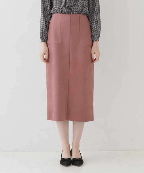 couture brooch（クチュールブローチ）の「◆【理想的な縦ライン・美脚効果】フェイクスエードダンボールスカート（スカート・レディース・ピンク系その他/チャコールグレー/ライトグレー・36/38/40/42）」の20枚目の写真