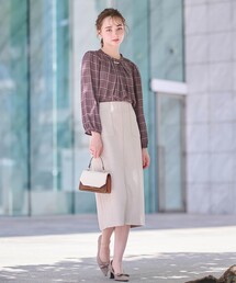 couture brooch（クチュールブローチ）の「【理想的な縦ライン・美脚効果】フェイクスエードダンボールスカート（スカート）」