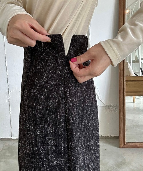 セール】裏起毛ラップ風ツイードスカート（スカート）｜LAUIR