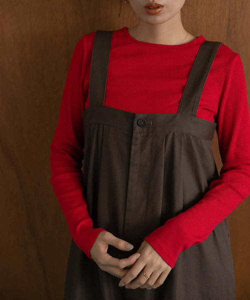 URBAN RESEARCH Sonny Label（アーバンリサーチサニーレーベル）の「スラブベーシックロングTシャツ（Tシャツ/カットソー・レディース・オフホワイト/チャコールグレー/レッド/ブラウン・FREE）」の4枚目の写真