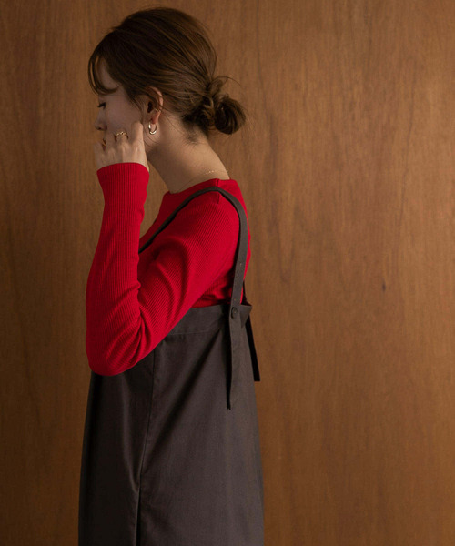 URBAN RESEARCH Sonny Label（アーバンリサーチサニーレーベル）の「スラブベーシックロングTシャツ（Tシャツ/カットソー・レディース・オフホワイト/チャコールグレー/レッド/ブラウン・FREE）」の9枚目の写真