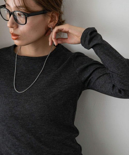 URBAN RESEARCH Sonny Label（アーバンリサーチサニーレーベル）の「スラブベーシックロングTシャツ（Tシャツ/カットソー・レディース・オフホワイト/チャコールグレー/レッド/ブラウン・FREE）」の15枚目の写真