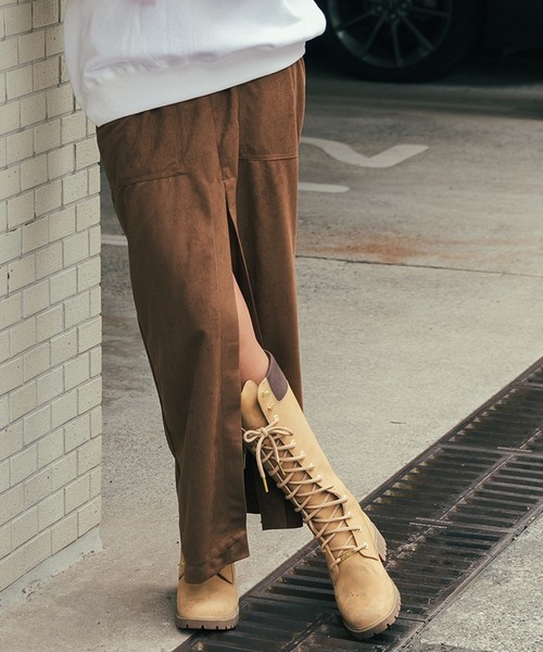 ROOPTOKYO（ループトウキョウ）の「【SEA LA VIEW / シーラビユウ】フロントスリット スエード調 タイトロングスカート（スカート・レディース・サックスブルー/ブラウン・L/M）」の2枚目の写真