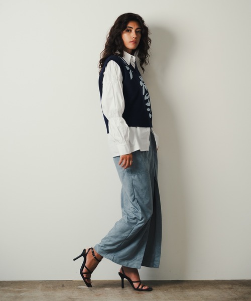 ROOPTOKYO（ループトウキョウ）の「【SEA LA VIEW / シーラビユウ】フロントスリット スエード調 タイトロングスカート（スカート・レディース・サックスブルー/ブラウン・L/M）」の13枚目の写真