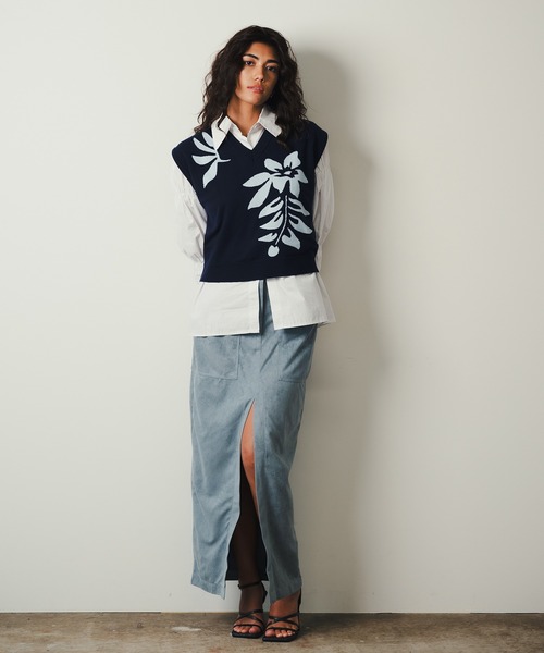 ROOPTOKYO（ループトウキョウ）の「【SEA LA VIEW / シーラビユウ】フロントスリット スエード調 タイトロングスカート（スカート・レディース・サックスブルー/ブラウン・L/M）」の12枚目の写真