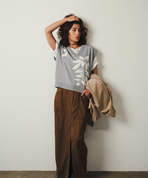 ROOPTOKYO（ループトウキョウ）の「【SEA LA VIEW / シーラビユウ】フロントスリット スエード調 タイトロングスカート（スカート・レディース・サックスブルー/ブラウン・L/M）」の19枚目の写真