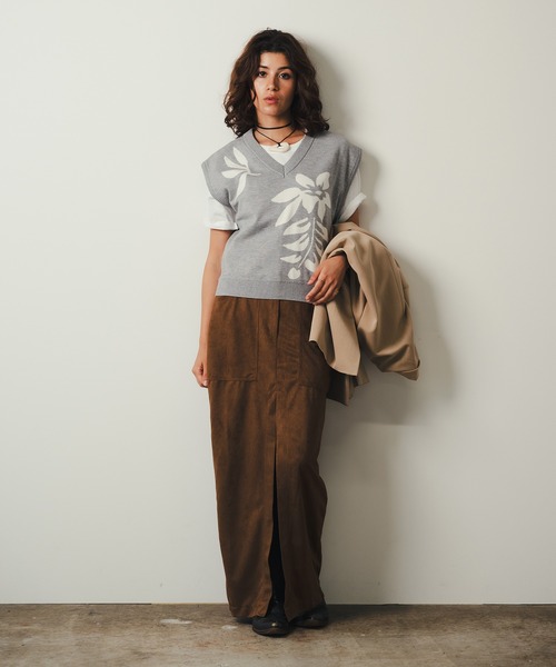 ROOPTOKYO（ループトウキョウ）の「【SEA LA VIEW / シーラビユウ】フロントスリット スエード調 タイトロングスカート（スカート・レディース・サックスブルー/ブラウン・L/M）」の17枚目の写真