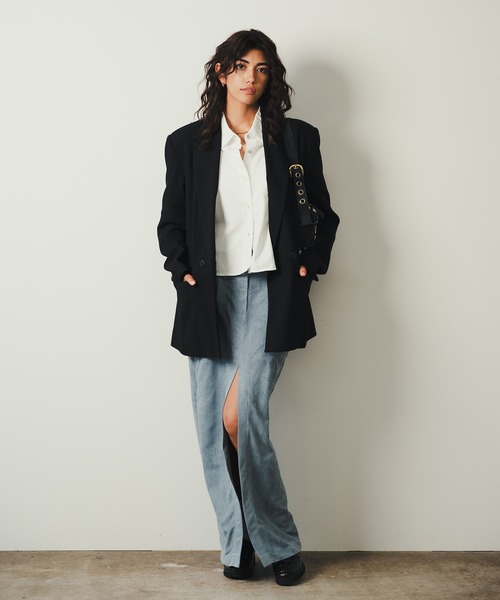 ROOPTOKYO（ループトウキョウ）の「【SEA LA VIEW / シーラビユウ】フロントスリット スエード調 タイトロングスカート（スカート・レディース・サックスブルー/ブラウン・L/M）」の6枚目の写真