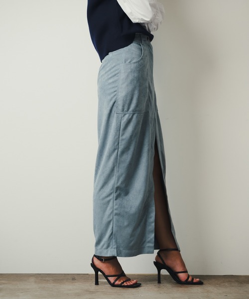 ROOPTOKYO（ループトウキョウ）の「【SEA LA VIEW / シーラビユウ】フロントスリット スエード調 タイトロングスカート（スカート・レディース・サックスブルー/ブラウン・L/M）」の20枚目の写真