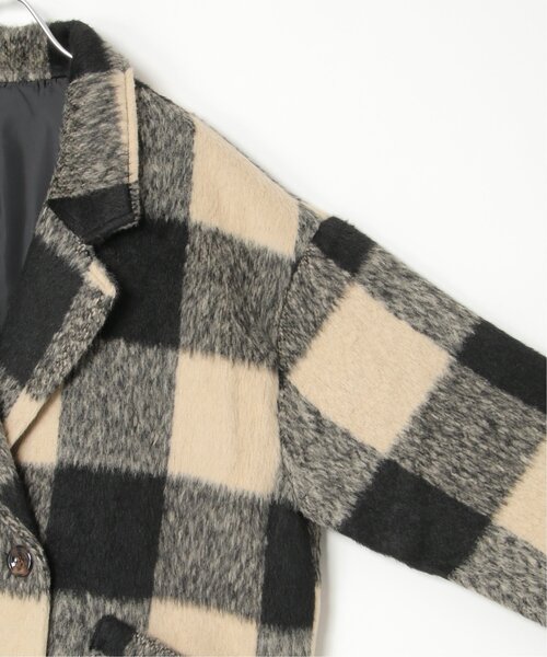 VENCEEXCHANGE（ヴァンスエクスチェンジ）の「チェックミドル丈ジャケット（テーラードジャケット・レディース・ブラウン/ブラック・M）」の14枚目の写真
