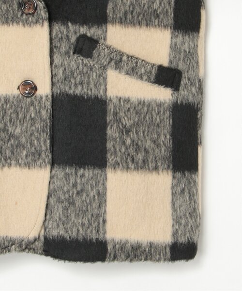 VENCEEXCHANGE（ヴァンスエクスチェンジ）の「チェックミドル丈ジャケット（テーラードジャケット・レディース・ブラウン/ブラック・M）」の16枚目の写真