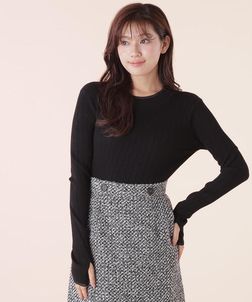 JILL by JILL STUART(ジルバイジルスチュアート)の「◇チェーン釦フィンガーホールハイネックニット(ニット/セーター・レディース・ブラック/ピンク/ホワイト系その他・FREE)」の8枚目の写真