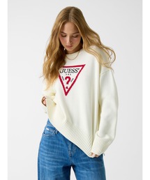 GUESS JEANS Ls Cn Big Triangle Sweater ロゴ セーター