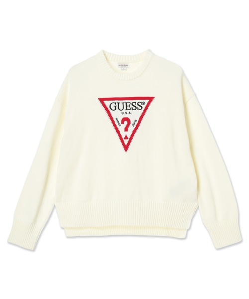 GUESS JEANS(ゲスジーンズ)の「GUESS JEANS Ls Cn Big Triangle Sweater ロゴ セーター(ニット/セーター・レディース・ブラック/オフホワイト・X-SMALL/SMALL/MEDIUM)」の13枚目の写真