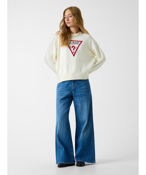 GUESS JEANS Ls Cn Big Triangle Sweater ロゴ セーター | GUESS(ゲス