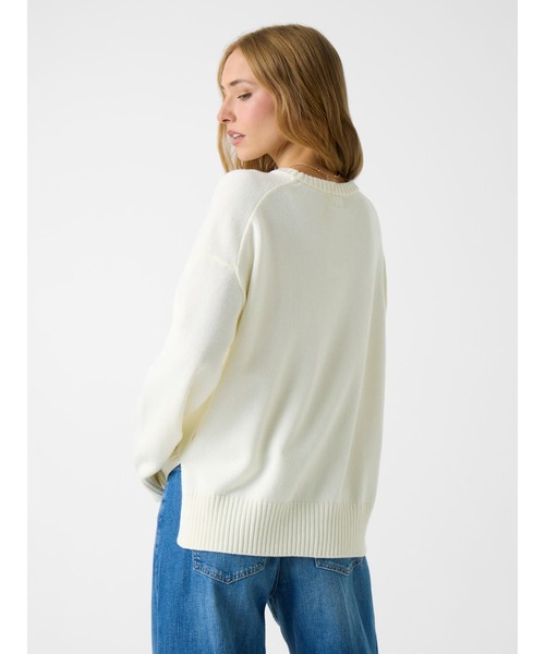 GUESS JEANS(ゲスジーンズ)の「GUESS JEANS Ls Cn Big Triangle Sweater ロゴ セーター(ニット/セーター・レディース・ブラック/オフホワイト・X-SMALL/SMALL/MEDIUM)」の7枚目の写真