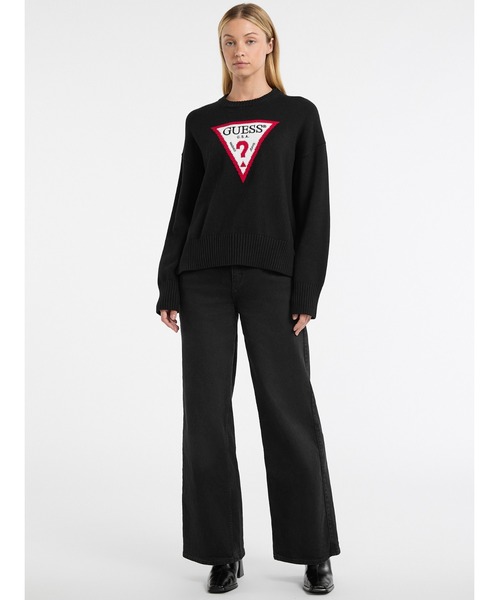 GUESS JEANS Ls Cn Big Triangle Sweater ロゴ セーター | GUESS(ゲス
