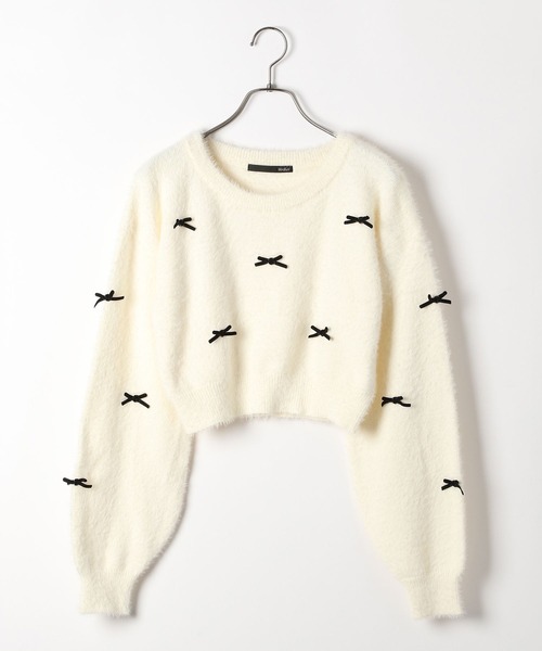 Heather(ヘザー)の「シャギーモチーフニット 202401(ニット/セーター・レディース・オフホワイト/ブラック/ホワイト系その他・FREE)」の4枚目の写真