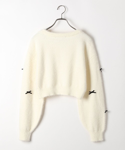 Heather(ヘザー)の「シャギーモチーフニット 202401(ニット/セーター・レディース・オフホワイト/ブラック/ホワイト系その他・FREE)」の8枚目の写真