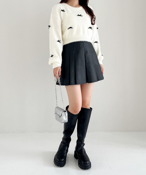 Heather(ヘザー)の「シャギーモチーフニット 202401(ニット/セーター・レディース・オフホワイト/ブラック/ホワイト系その他・FREE)」の13枚目の写真