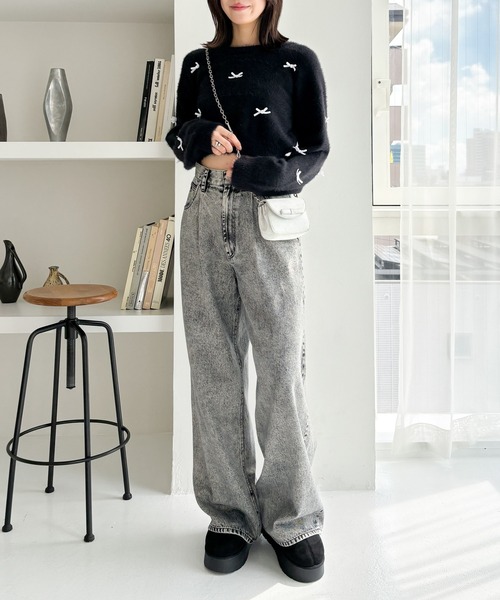 Heather(ヘザー)の「シャギーモチーフニット 202401(ニット/セーター・レディース・オフホワイト/ブラック/ホワイト系その他・FREE)」の14枚目の写真