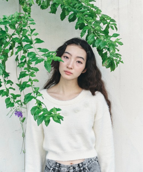 Heather(ヘザー)の「シャギーモチーフニット 202401(ニット/セーター・レディース・オフホワイト/ブラック/ホワイト系その他・FREE)」の16枚目の写真