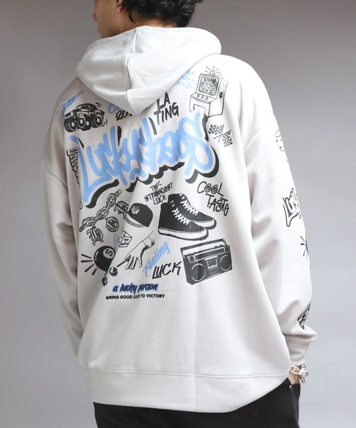 8(eight)(エイト)の「イラストロゴプルパーカー(パーカー・メンズ・ネイビー/ブラック/グレー系その他・MEDIUM/X-LARGE/LARGE)」の2枚目の写真