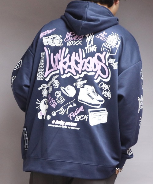 8(eight)(エイト)の「イラストロゴプルパーカー(パーカー・メンズ・ネイビー/ブラック/グレー系その他・MEDIUM/X-LARGE/LARGE)」の3枚目の写真