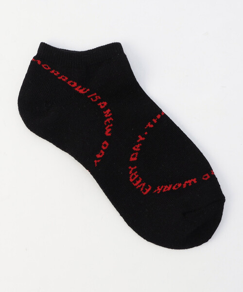 Purple&Yellow（パープルアンドイエロー）の「サークルメッセージアンクルソックス（ソックス/靴下・メンズ・ホワイト/ブラック/グリーン・27.0cm）」の3枚目の写真