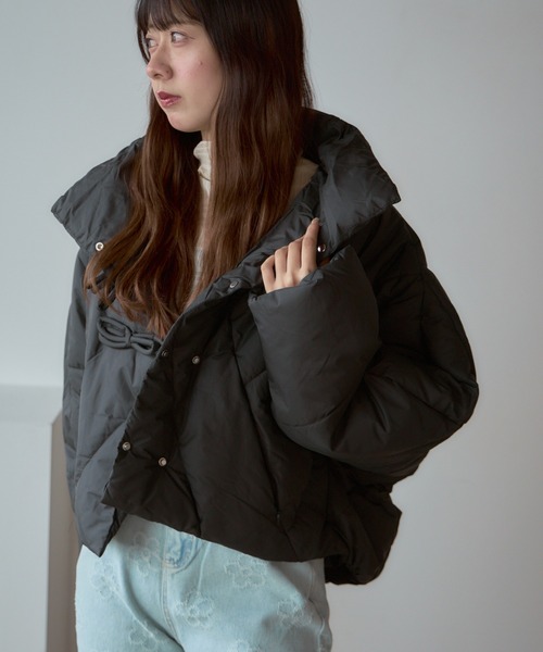 AO2（アオズ）の「Quilted padded jacket / キルティング中綿ジャケット（ダウンジャケット/コート・レディース・ブラック/ホワイト・FREE）」の7枚目の写真