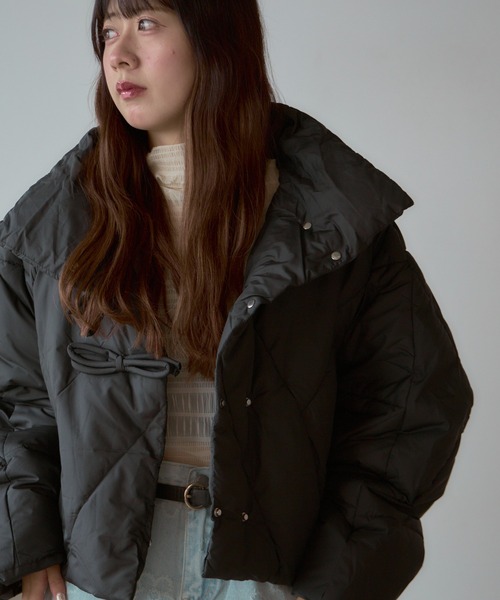 AO2（アオズ）の「Quilted padded jacket / キルティング中綿ジャケット（ダウンジャケット/コート・レディース・ブラック/ホワイト・FREE）」の19枚目の写真