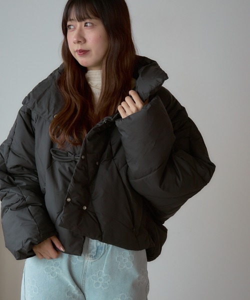 AO2（アオズ）の「Quilted padded jacket / キルティング中綿ジャケット（ダウンジャケット/コート・レディース・ブラック/ホワイト・FREE）」の22枚目の写真