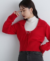 N.（N. Natural Beauty Basic） | ◆フロントリボン襟付きニット(ニット/セーター)