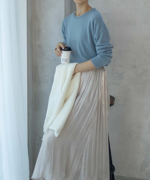NAVY(ネイビー)の「nAvy 洗えるニット カシミヤタッチクルーネック(ニット/セーター・レディース・イエロー/ブルー系その他/ブラック・M/L)」の14枚目の写真