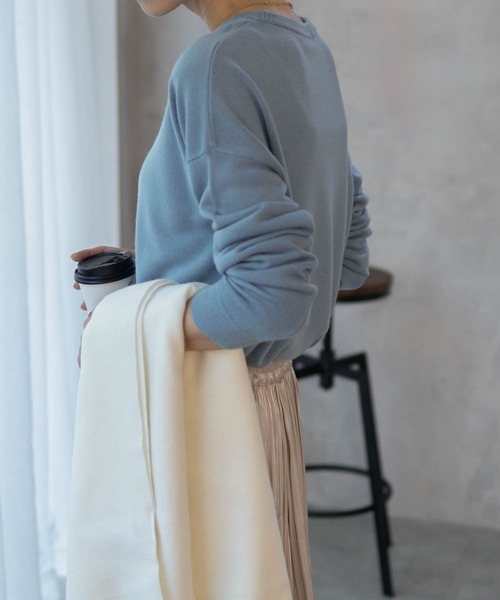 NAVY(ネイビー)の「nAvy 洗えるニット カシミヤタッチクルーネック(ニット/セーター・レディース・イエロー/ブルー系その他/ブラック・M/L)」の15枚目の写真