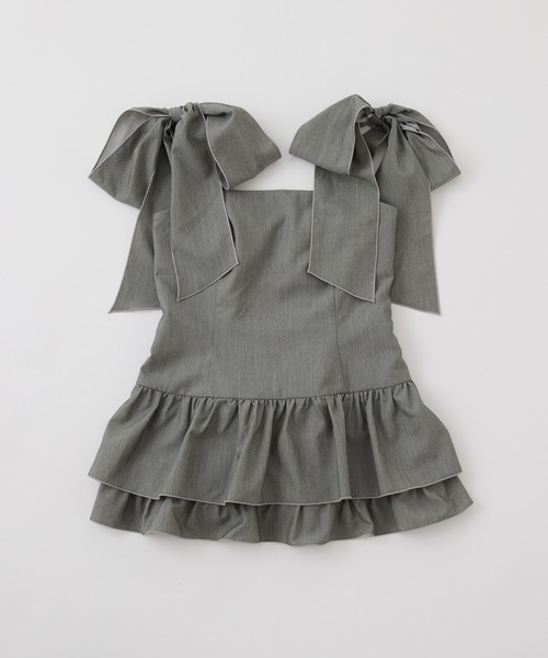 one after another NICE CLAUP（ワンアフターアナザーナイスクラップ）の「バレエコア肩リボンチュニック（シャツ/ブラウス・レディース・ブラウン/杢グレー/オフホワイト・FREE）」の19枚目の写真