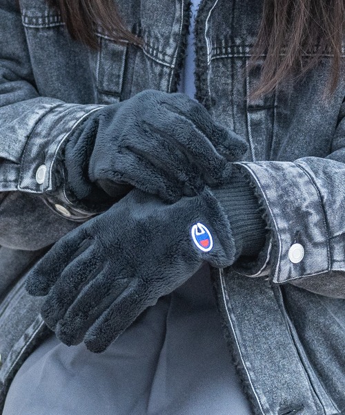 Champion(チャンピオン)の「【k】〔Champion/チャンピオン〕ふわもこ ボアグローブ/手袋(手袋・レディース・ブラウン/ベージュ/ブラック/チャコールグレー・FREE)」の2枚目の写真