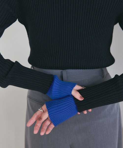 meilmada(メイルマダ)の「【アームウォーマー付】マルチwayバイカラータートルネックリブニット(ニット/セーター・レディース・ブラック/グレー・FREE)」の15枚目の写真