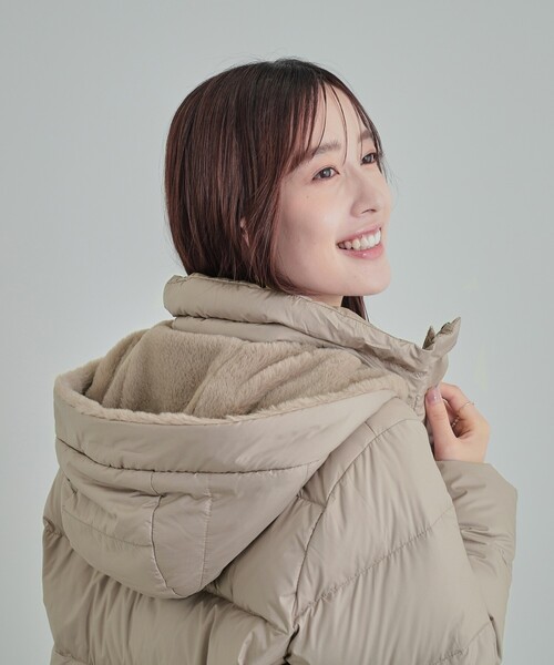 じゅんじゅんさん専用♡フェイクファーフードダウンジャケット セール】【洗える/撥水】10の欲張りを満たす フェイクファーフード付き