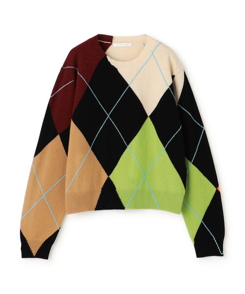アーガイル クルーネックプルオーバー