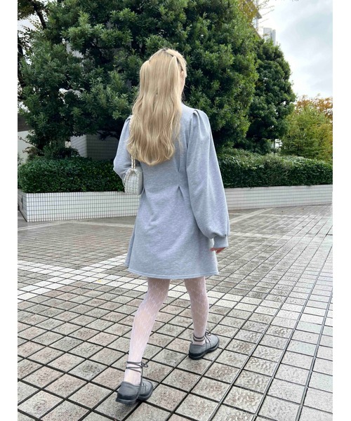 PHILLY（フィリー）の「【PHILLY】ウエストタック襟付きワンピース（ワンピース・レディース・グレー/ブラック・FREE）」の17枚目の写真