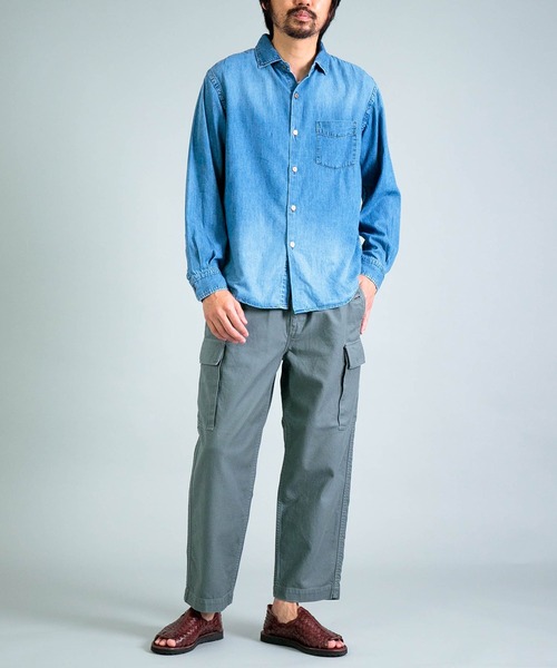 OMNIGOD（オムニゴッド）の「[OMNIGOD mens / オムニゴッド] 5.5oz デニム スプレッドカラーシャツ（シャツ/ブラウス・メンズ・インディゴブルー・3/2/4）」の4枚目の写真