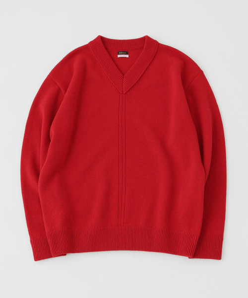 EDIFICE(エディフィス)の「Letiquette × ETS.MATERIAUX FRENCH ARMY V-KNIT(ニット/セーター・メンズ・ブラック/レッド/キャメル・1/2/3)」の3枚目の写真